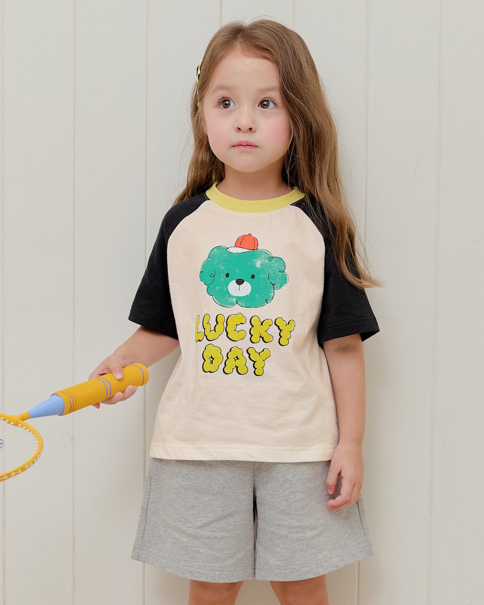 Áo thun tay ngắn Raglan vải cotton cho bé trai và bé gái U900N