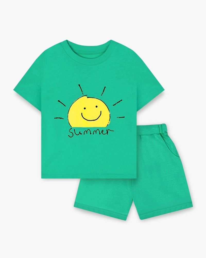 Bộ đồ ngắn cotton mịn bé trai và bé gái U3132