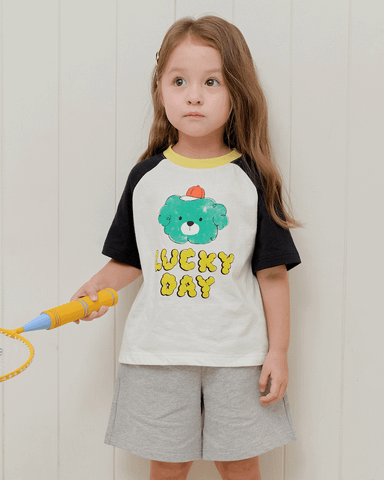 Áo thun tay ngắn Raglan vải cotton cho bé trai và bé gái U900N