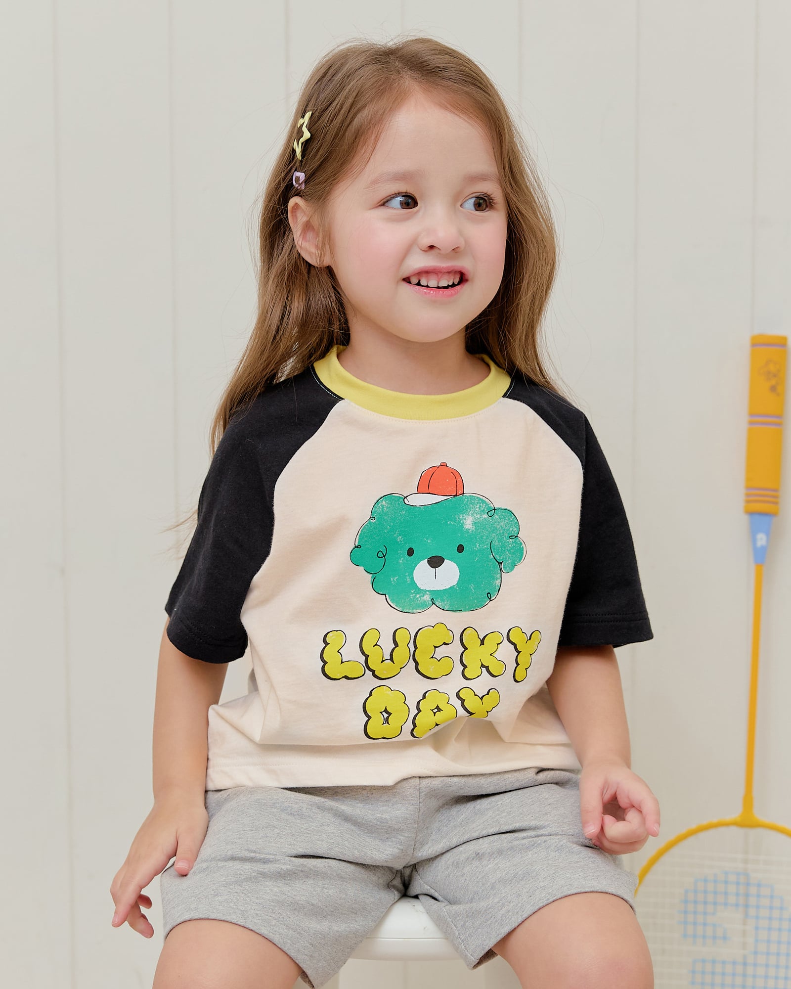 Áo thun tay ngắn Raglan vải cotton cho bé trai và bé gái U900N
