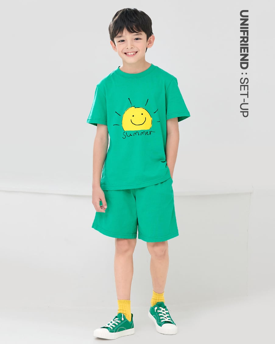 Bộ đồ ngắn cotton mịn bé trai và bé gái U3132