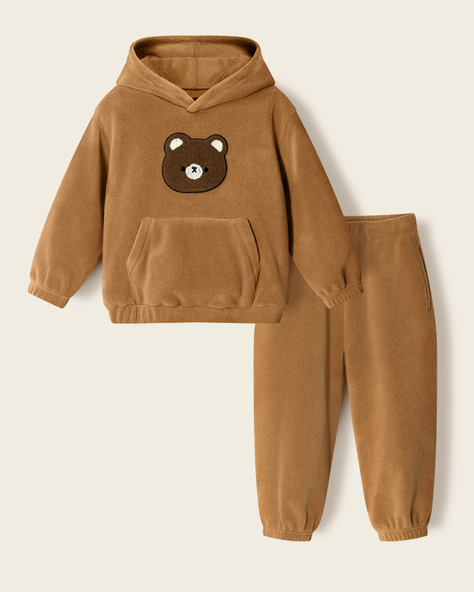 Bộ hoodie nỉ lông cừu có mũ dày ấm cho bé trai và bé gái U1293