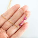 Dây Chuyền đá Pink Tourmaline - Mạ Vàng 18K Không Phai Màu