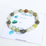 March birthstone bracelet - Vòng tay mix đá dành cho người sinh tháng 3