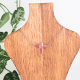 Vòng Cổ Pink Aura & Thạch Anh Dâu Tây – Sắc Hồng Ngọt Ngào Dây Titan