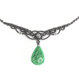 Vòng cổ họa tiết macrame đá Amazonite - mang năng lượng tình yêu và bình yên