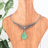 Vòng cổ họa tiết macrame đá Amazonite - mang năng lượng tình yêu và bình yên