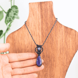 Vòng Cổ Macrame Labradorite - ánh sáng xanh kì diệu