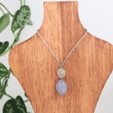 Vòng cổ macrame Thạch Anh Trắng kết hợp Blue Lace Agate