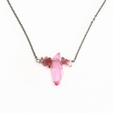 Vòng Cổ Pink Aura & Thạch Anh Dâu Tây – Sắc Hồng Ngọt Ngào Dây Titan