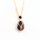 Vòng cổ macrame đá Garnet kết hợp Black Obsidian – Năng lượng bảo hộ và đam mê