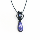 Vòng Cổ Macrame Labradorite - ánh sáng xanh kì diệu