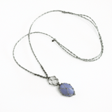 Vòng cổ macrame Thạch Anh Trắng kết hợp Blue Lace Agate
