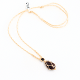 Vòng cổ macrame đá Garnet kết hợp Black Obsidian – Năng lượng bảo hộ và đam mê