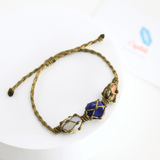 Vòng tay macrame bộ 3 đá Blue Lace Agate Lapis Lazuli và Unakite -  Năng lượng cân bằng