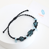 Vòng tay macrame Ocean Fluorite kết hợp Aquamarine – Năng lượng từ đại dương