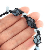 Vòng tay macrame Ocean Fluorite kết hợp Aquamarine – Năng lượng từ đại dương