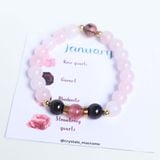 January birthstone bracelet - Vòng tay mix đá dành cho người sinh tháng 1