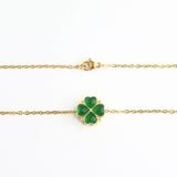 Dây Chuyền Cỏ 4 lá ngọc bích - Mạ Vàng 18K Không Phai Màu