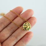 Dây Chuyền Cỏ 4 lá ngọc bích - Mạ Vàng 18K Không Phai Màu
