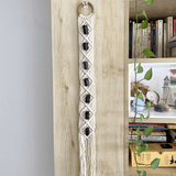 Dây treo Macrame Black Tourmaline 7 viên – Lá chắn năng lượng và Bảo bình an