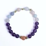 February birthstone bracelet - Vòng tay mix đá dành cho người sinh tháng 2