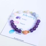 February birthstone bracelet - Vòng tay mix đá dành cho người sinh tháng 2