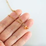 Dây Chuyền đá Citrine thạch anh vàng - Mạ Vàng 18K Không Phai Màu