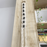 Dây treo Macrame Black Tourmaline 7 viên – Lá chắn năng lượng và Bảo bình an