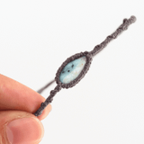 Vòng tay macrame đá Larimar - mang năng lượng bình yên