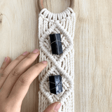 Dây treo Macrame Black Tourmaline 7 viên – Lá chắn năng lượng và Bảo bình an