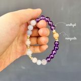 February birthstone bracelet - Vòng tay mix đá dành cho người sinh tháng 2