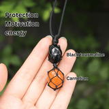 Vòng cổ kết hợp đá Carnelian và Black Tourmaline tự nhiên