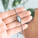 Vòng tay macrame đá Larimar - mang năng lượng bình yên