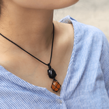 Vòng cổ kết hợp đá Carnelian và Black Tourmaline tự nhiên