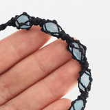 Vòng tay macrame 5 viên đá Aquamarine - mang năng lượng sáng tạo, bình yên