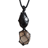 Vòng cổ kết hợp đá Black Tourmaline và Thạch Anh Khói tự nhiên