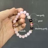 January birthstone bracelet - Vòng tay mix đá dành cho người sinh tháng 1