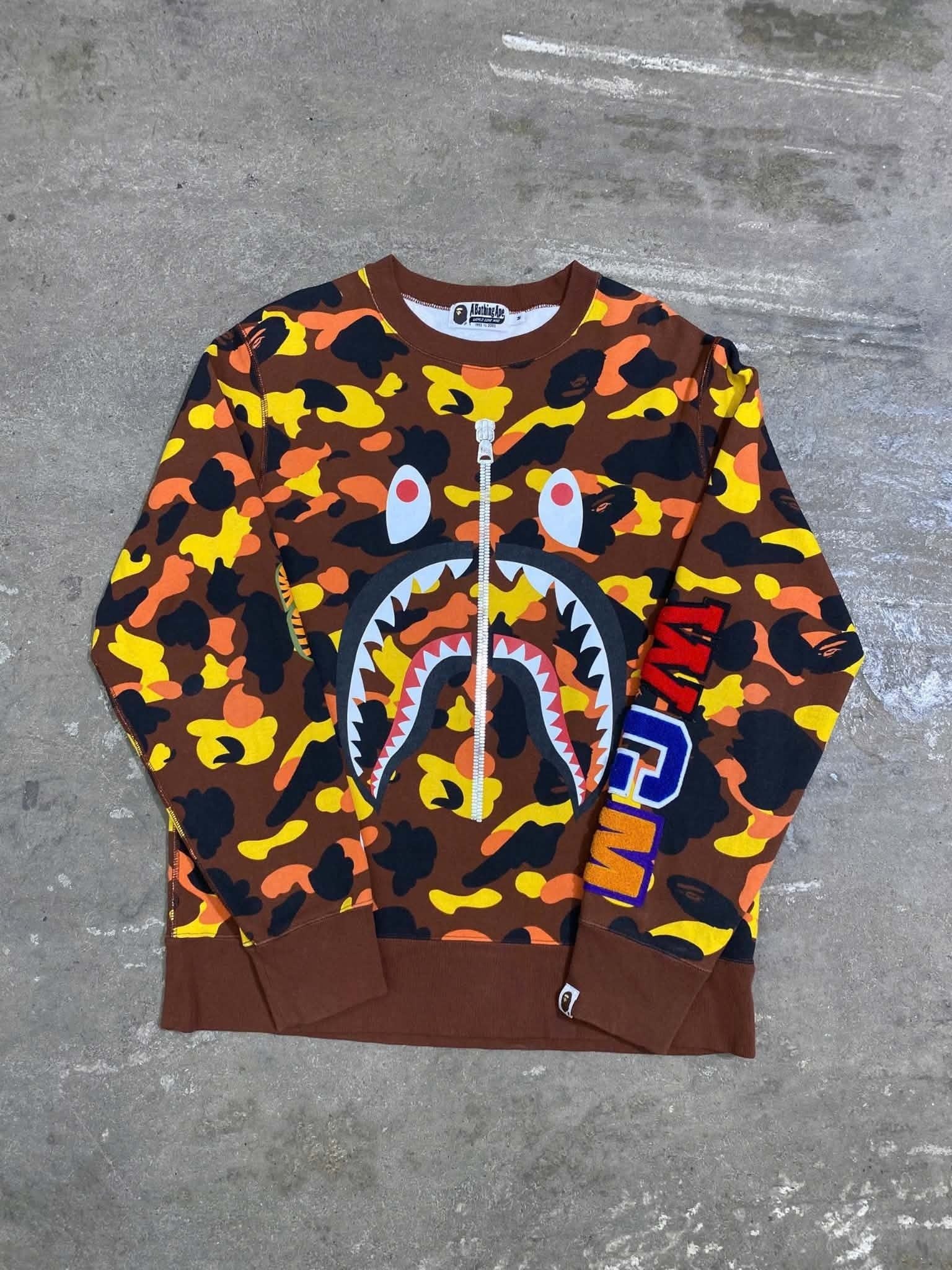  Bape Sweater 1st Camo Shark (Orange) (Used) 