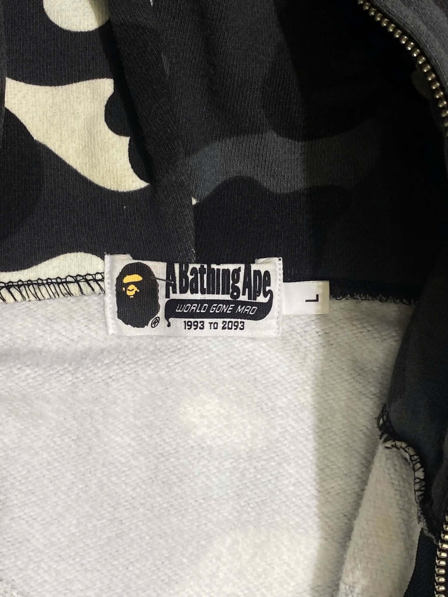  Bape Hoodie City Camo Shark Full Zip (Black) (Used) 