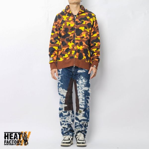  Bape Hoodie 1st Camo Shark Full Zip (Orange) 