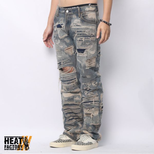  Dddchaosss x Heat Factory Distressed Jeans 372 (Blue) 