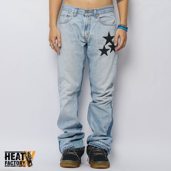  Dddchaosss x Heat Factory Star Jeans Flare 320 (Blue) 