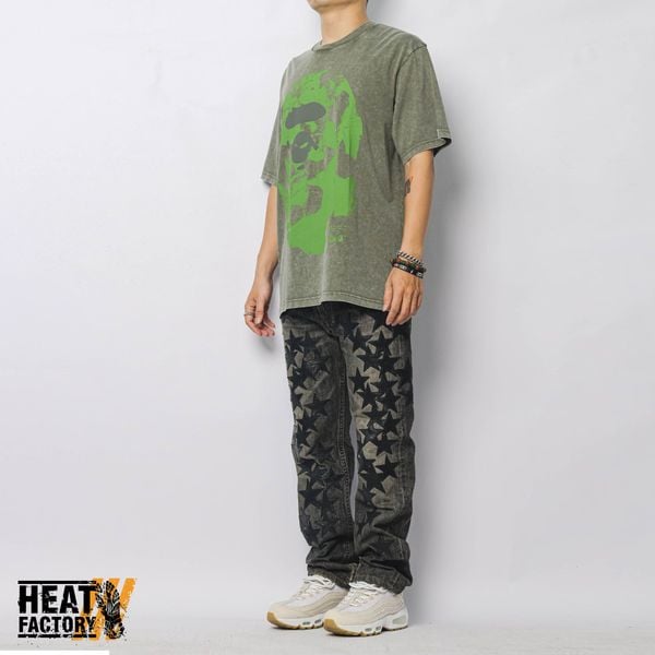  Bape Tee Ape Head Heavy Washed Relaxed Fit (Olivedrab) 