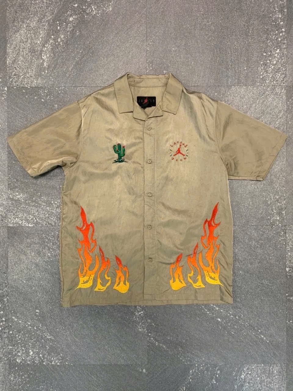  Travis Scott x Jordan Shirts Flame (Khaki) (Used) 