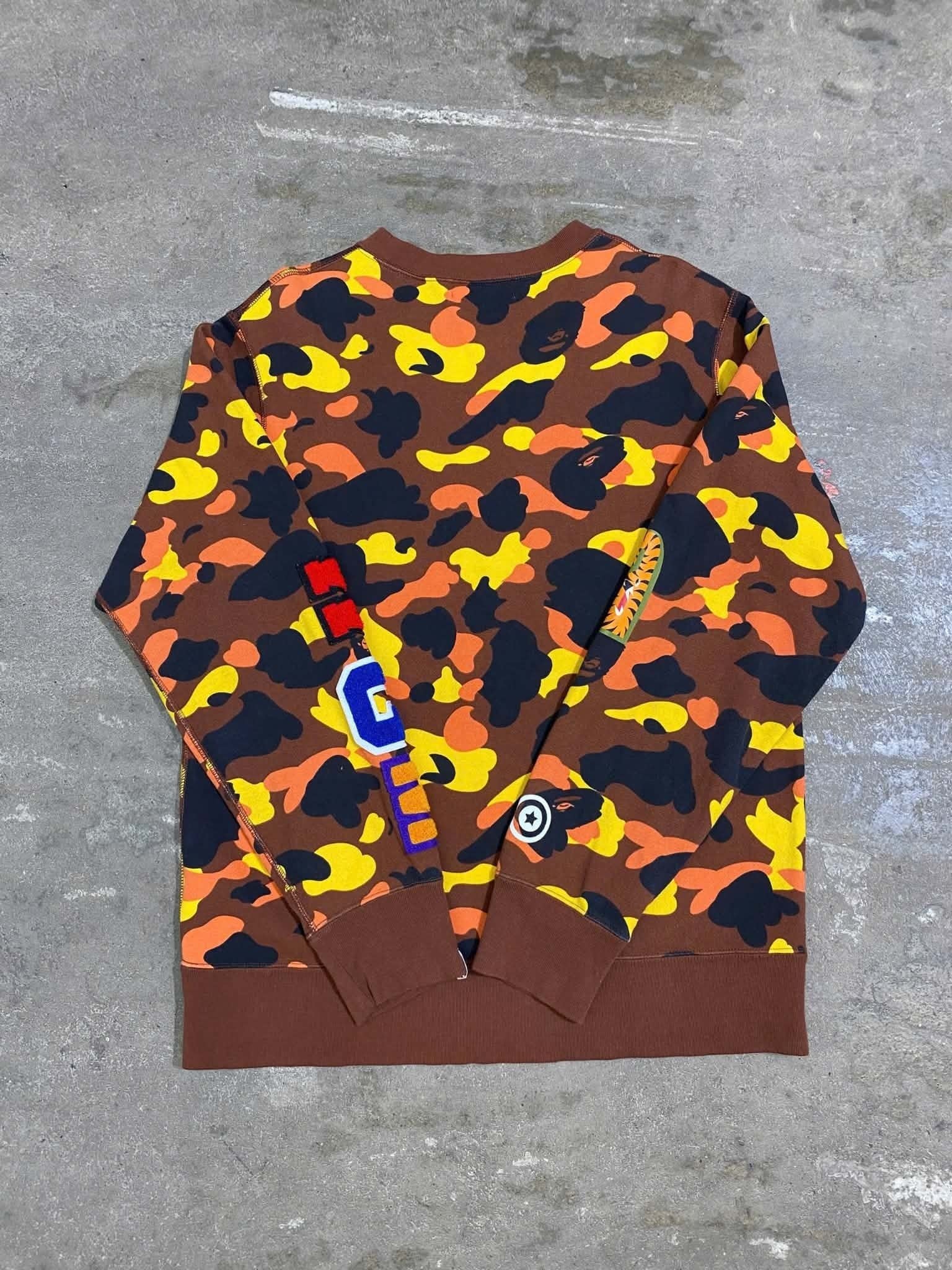  Bape Sweater 1st Camo Shark (Orange) (Used) 