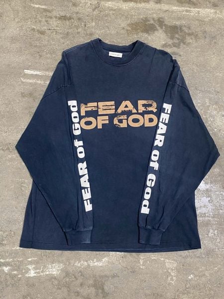  Fear Of God Long Sleeve Logo (Grey) (Used) 