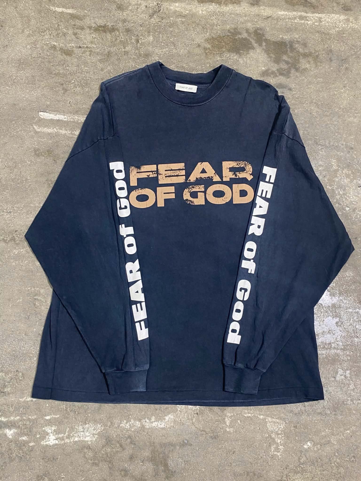  Fear Of God Long Sleeve Logo (Grey) (Used) 
