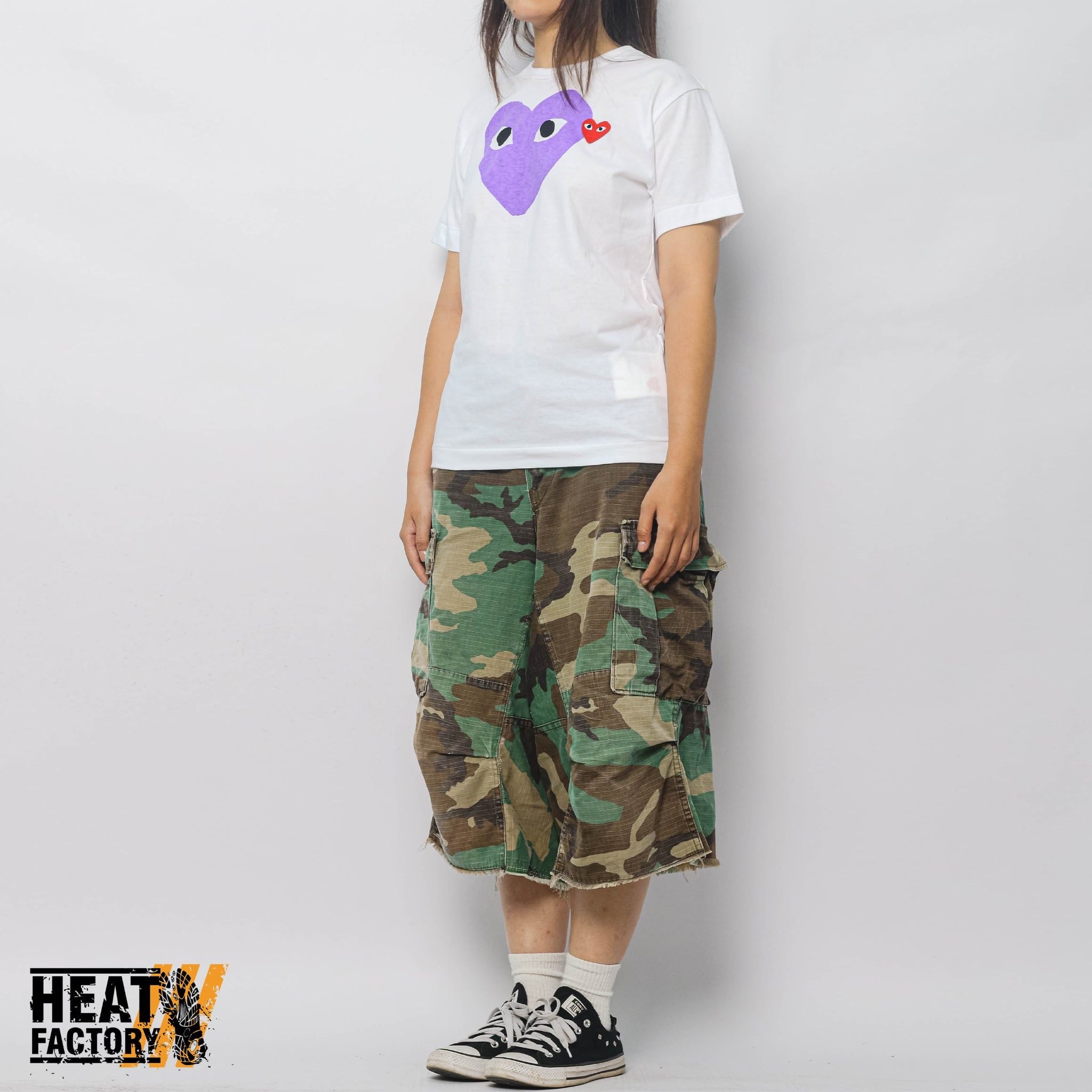  CDG Tee Play Double Heart Purple (White) 