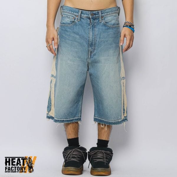  Kapital Skeleton Denim Shorts (Blue) 